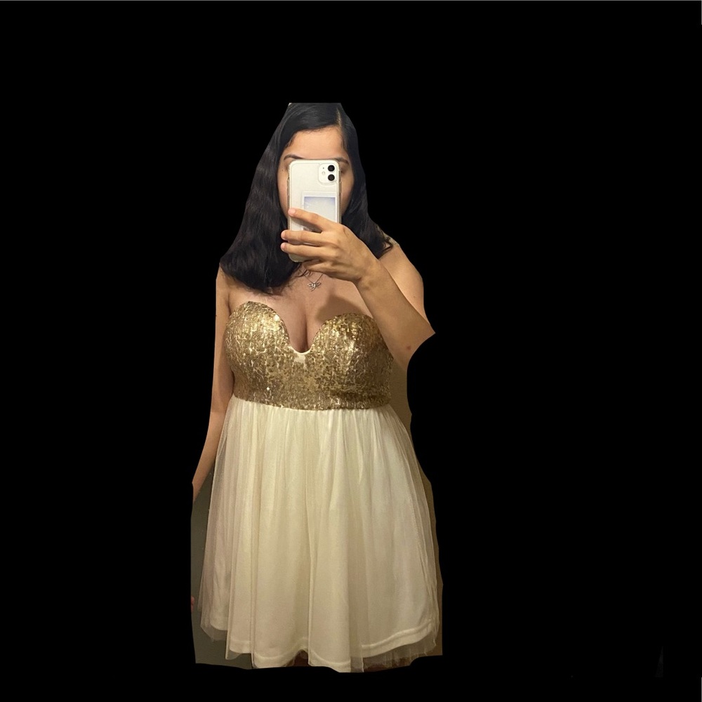 Strapless Gold Dress